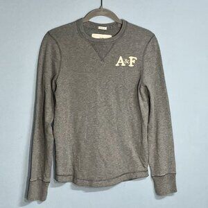 Vtg Abercrombie‎ Men Muscle Fit Gray Crewneck Sweatshirt Small Logo Y2K Preppy